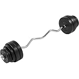 MOVIT 35kg SZ Curlset, mit Sternverschlüssen + 10 Gewichtsscheiben, 120cm SZ Curlstange gerändelt und verchromt, Scheibenaufnahme Ø 25mm