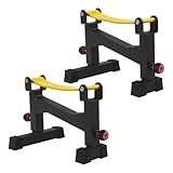 Squat Rack Deadlift Schlingenständer - 2 Profi Langhantelständer für Krafttraining | Tragfähigkeit 300kg | Anti-Rutsch & Rostfrei | Verstellbarer Deadlift Stoßdämpfer für Home Gym & Fitnessstudio