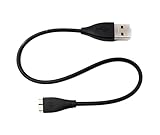System-S USB 2.0 Kabel 24 cm Ladekabel für Fitbit Charge HR Smartwach in Schwarz