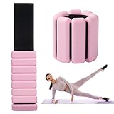 BUCOMTU 2 Stück Handgelenkgewichte Knöchelgewichte Set Gewichtsmanschetten Ankle Weights Handgelenk Gewichte für Yoga,Tanz,Barre,Pilates,Cardio,Aerobic,Walking,Gehen,Joggen,Rosa