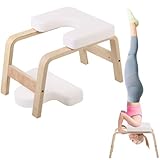 REDCAMP Yoga Kopfstandhocker aus Holz bis 150kg Tragkraft, Inversionsbank mit rutschfesten Füßen & PU-Polster, Yoga Stuhl für Handstand & Gleichgewichtstraining, perfekt für Home-Fitness, Weiß