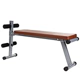 ScSPORTS® Hantelbank - Klappbar, Verstellbar, Flach/Negativ, mit Beinfixierung, bis 120 kg, Stahl, Rot/Schwarz - Sit Up Bank, Bauchtrainer, Trainingsbank, Flachbank, Fitnessbank für Zuhause (Rot)