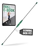 NAJATO Sports Schwingstab – Swingstick inkl. E-Book (PDF Datei) – Wackelstab mit verstellbaren Gewichten – Für Physiotherapie & Fitness (Schwarz - Grün)