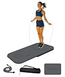 LaiEr Springseilmatten-Set, 2-teilig, Knieschutz, Stoßdämpfung, Fitness-Trainingsmatte, rutschfest, für Zuhause, Fitnessstudio (grau, 140 x 62 x 8 mm + 61 x 41 x 8 mm)