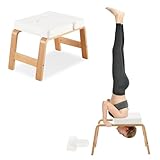 ReseeZac Yoga Hocker Kopfstand Yoga Headstand Hocker Inversion Stuhl für Home und Gym Yoga Equipment - PU Matte, Weiß