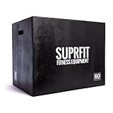 SUPRFIT Baltrun Plyo Box Holz – stabile Sprungbox für plyometrisches Training & Sprungkrafttraining - Jump Box mit 3 Sprunghöhen 50 x 60 x 75cm, vormontiert – (Schwarz)