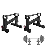 2 Profi Langhantelheber, Squat Rack Deadlift Schlingenständer, Verstellbares Höhe, Anti-Rutsch, Tragfähigkeit 300kg, Deadlift Stoßdämpfer für Krafttraining & Fitnessstudios