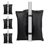 4er-Pack Strapazierfähige Sandsack, Pavillon Sandsäcke, Strapazierfähige Sandsack für Pop-up-Überdachungszelt, Terrassenschirm, Sonnenschirm, Trampoline, Gewichtete Fußtasche, Schwarz