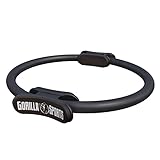 GORILLA SPORTS® Pilates Ring - Ø 36cm, Doppelgriff, Übungen + Tasche, gepolstert, Rutschfester, Superleichter, aus Gummi, Farbwahl - Pilates Circle, Widerstandsring, Yoga, Fitness, Oberschenkeltrainer