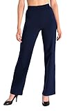 Yogipace, Gürtelschlaufen, Damen, zierlich/regulär/hoch, hohe Taille, dehnbar, gerades Bein, entspannte Passform, Yoga-Kleid für die Arbeit