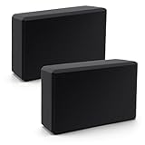 ZMDMAH Yoga Block 2er Set Yogablock YogablöCke Hochdichter Eva-Schaum,Rutschfest Leicht Geeignet für Yoga, Pilates, Fitness, Unisex (schwarz, 2)
