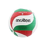 molten Volleyball V5m1500 Ball, Weiß/Grün/Rot, 5