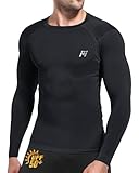MEETWEE Herren Langarm Rash Guard Kompressionsshirt UPF 50+ UV Tshirt Top Schwimmen Männer Surfen Schnelltrocknend Atmungsaktiv