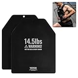 VEVOR Gewichtswestenplatten 6,58 kg x 2 Stk. Premium-Gewichtsplatten aus Stahl, konturierte ergonomische Passform – WODs, Zusatzgewicht für Gewichtswesten, Krafttraining Laufen Fitness