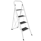 Home Vida® 4 Schritt Leiter, Heavy Duty Stahl, faltbar, tragbar mit Antirutschmatte
