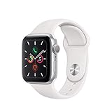 Apple Watch Series 5 (GPS, 40MM) Aluminiumgehäuse Silber mit Weiß Sportarmband (Generalüberholt)