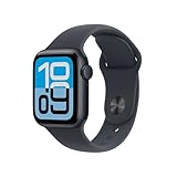 Apple Watch SE 3 GPS 40 mm Smartwatch mit Aluminiumgehäuse in Mitternacht und Sportarmband in Mitternacht (S/M). Fitness‑ und Schlaftracker, Herzfrequenzmesser, Always-On Display, Wasserschutz