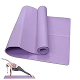 LULUWA Klassische Yogamatte für Damen und Herren, rutschfest, tragbar, 6 mm dick, EVA-Übungsmatte für Fitness, Yoga, Pilates, Workout, Outdoor, Camping, Reisen (lila)