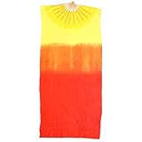 Warmhm Bauchtanz Seidenfächer Schleier Langer Fächer Bauchtanz Tanzen Seidenfächer Langer Fächer für Party Bühnenaufführung Hochzeit Geburtstag Party Dekoration Rot Gelb