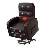 FLEXISPOT Elektrischer Relaxsessel, Massagesessel, Aufstehsessel, Schlafsessel, Fernsehsesssel, Liegesessel mit Aufstehhilfe, Heizfunktion (Braun)