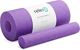 relexa 2in1 Faszienrolle, 2-teiliges Selbstmassagegerät mit herausnehmbarem Kern, mittlere Härte, Ganzkörper Foam Roller, inkl. Faszien-eBook, 35 x 14 cm (L x Ø), in Lila