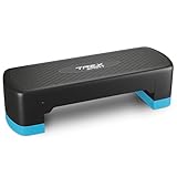 TREX SPORT Steppbrett für zuhause höhenverstellbar TX-030AS | 68×28×10/15/20cm Aerobic Stepper 3 Stufen, rutschfest, bis 350kg belastbar | Stepboard Blau