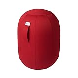 VLUV KAPSUL LEIV BALANCEKAPSEL, luftgefüllter Balancehocker, ergonomisch, LEIV Bezugsstoff, platzsparend, Universalgröße M-L, Ruby, mit Handpumpe