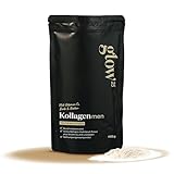 Glow25® Collagen Pulver Men Edition [450g] - Neuer Look - Kollagen Hydrolysat mit Vitamin C, Zink und Biotin - Peptide Typ 1 und 3 - Gute Löslichkeit