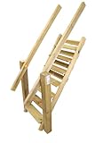 Gartenwelt Riegelsberger Treppe mit Handlauf für Podesthöhe 150 cm aus aus imprägniertem Kiefernholz Anbaumodul für Spieltürme und Stelzenhäuser
