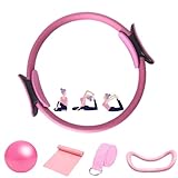 Pilates Ring Set, Pilates Essentials Kit für Frauen, Yoga Ball Widerstandsring, Pilates Ring Set, Pilates Kreis Ring für Beine Arme und Oberschenkel Gewichtsverlust