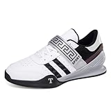 JiuQing Gewichtheberschuhe Herren Cross-Training Gym Schuhe Flach Anti-Rutsch Für Squat Powerlifting,Schwarz,46 EU