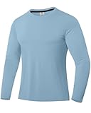 Men's Rash Guard Shirt UPF 50+ Sonnenschutz Kleidung Langarm-T-Shirts für Männer leichte schnell trocknende SPF UV Swim Shirts Cyan 04 XL