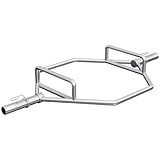 GORILLA SPORTS® Trap Bar - Olympia 50 mm, bis 270 kg Belastbar, mit 2 Federverschlüsse, Verchromt, Gerändelt - Olympische Hexagon Hantelstange, Olympic Hexagon-Bar, Trizeps-Stange