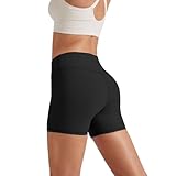 Friptspyg Kurze Sporthose Damen Sport Shorts V High Waist Gym Shorts Stretch Yoga Pants Laufend Hotpants, Schwarz L
