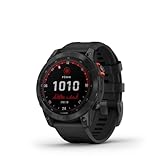 Garmin fēnix 7 Solar Multisport GPS Uhr, Schwarz mit Silikonband (erneuert)