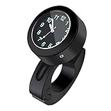 PNGOS Motorrad Fahrrad Uhr Universal wasserdichte Lenkerhalterung Uhr 7/8in -1in Glow Uhr Motorraduhr Lenker Uhr(Schwarz)