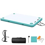 Inoamity Aufblasbare Schwimmplattform mit Hochdruck-Handpumpe – Schwimmdock für See, Pool & Meer, Tragkraft 350kg für 3-4 Personen, Wassermatte für Party, Yoga, Angeln & Sonnenbaden (2 * 2.4m)