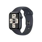 Apple Watch SE (2. Generation) GPS 44 mm Smartwatch mit Aluminiumgehäuse in Mitternacht und Sportarmband in Mitternacht (M/L). Fitness und Schlaftracker, Unfallerkennung, Retina Display, Wasserschutz