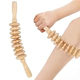 Faszienstab Holz Massageroller, Premium Faszienrolle Holz, Massage Roller Massagegerät, Körper Roller Faszienstab, Faszienrolle Holz für Beine, Nacken, Muskelentspannung, Körperformung (Gebogen)