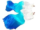 Anlising 1 Paar Fächer Schleier Bauchtanz, Bauchtanz Seide Fan, Lang Tanzfächer, Fächer Bauchtanz Fans, Bauchtanz Seidenfächer, Bauchtanz Schleier Lang Bambus Fan, für Bauch, Nationaltanz