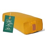 #DoYourYoga Yogabolster »Paravati« mit Bio-Dinkelspelz (KBA), waschbarer Bezug, 67cm x 13cm, Yogakissen/Sitzkissen/Zafukissen für Yin Yoga - indischgelb