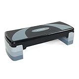 TREXO Aerobic Step 78 x 30 cm Für Cardio- und Fitnesstraining Höhenverstellbar 10-20 cm Langlebig aus Polypropylen und TPR Aerobic Step Hochwertig Grau