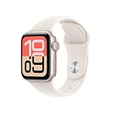 Apple Watch SE 3 GPS 40 mm Smartwatch mit Aluminiumgehäuse in Polarstern und Sportarmband in Polarstern (S/M). Fitness‑ und Schlaftracker, Herzfrequenzmesser, Always-On Display, Wasserschutz