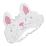 NOLITOY Plüsch Schlafmaske mit Süßem Hasenmotiv Atmungsaktive Augenmaske Elastisches Band für Angenehmen Sitz Lichtblockierend zur Entspannung und Verbesserung der Schlafqualität