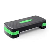 KARAN KING Fitness Stepper for Home & Gym, Cardio, Weights, Yoga, Workout – Adjustable 2 Step Level Heights (10,15 cm) – Perfect Equipment Accessory Set for Fitness Routines (Green)