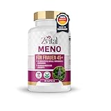 ZVITAL Meno – Für Frauen 45+ in den Wechseljahren/Menopause & hormonelle Balance – Mit Mönchspfeffer, Yamswurzel,Rotklee, Ashwagandha & Vitaminen – 90 vegane Kapseln- in Deutschland Hergestellt