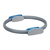 Relaxdays Unisex – Erwachsene Relaxdays Pilates Ring mit bungen 38 cm Doppelgriff gepolstert Widerstandsring Yoga Fitnes, grau, 1 Stück EU