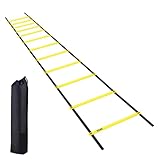 10m Koordinationsleiter, Trainingsleiter Set, Fussball Trainingszubehör Kinder Koordinationsleiter, Speed Ladder mit Tasche, Trainieren Kraft, für Koordinationstraining, Fussball Training, Basketball