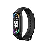 Xiaomi Mi Smart Band 6 1,56' AMOLED Display Bluetooth Fitness Aktivitätstracker, SpO2 Tracking Schlaf- und Pulsüberwachung, 30 Trainings Modi, 14 Tage Batterielaufzeit, 5ATM, Globale Version，Schwarz