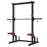 Train Hard Half Cage Kniebeugeständer Squat Rack Power Rack Smith Machine Multipresse (Rack + Smith Machine & Klimmzug)